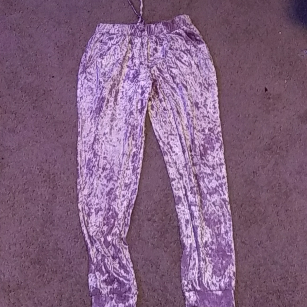 Pink fuzzy sweats